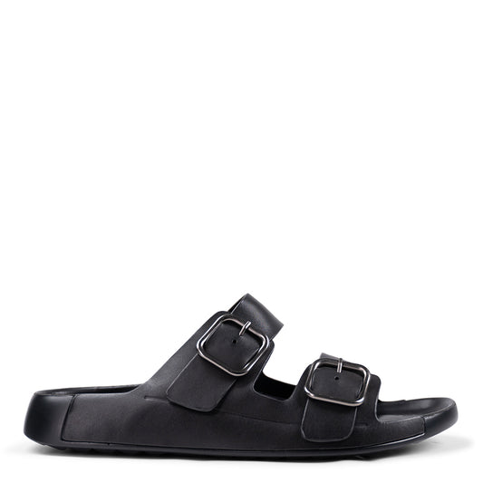 Anetos Black Leather Sandals
