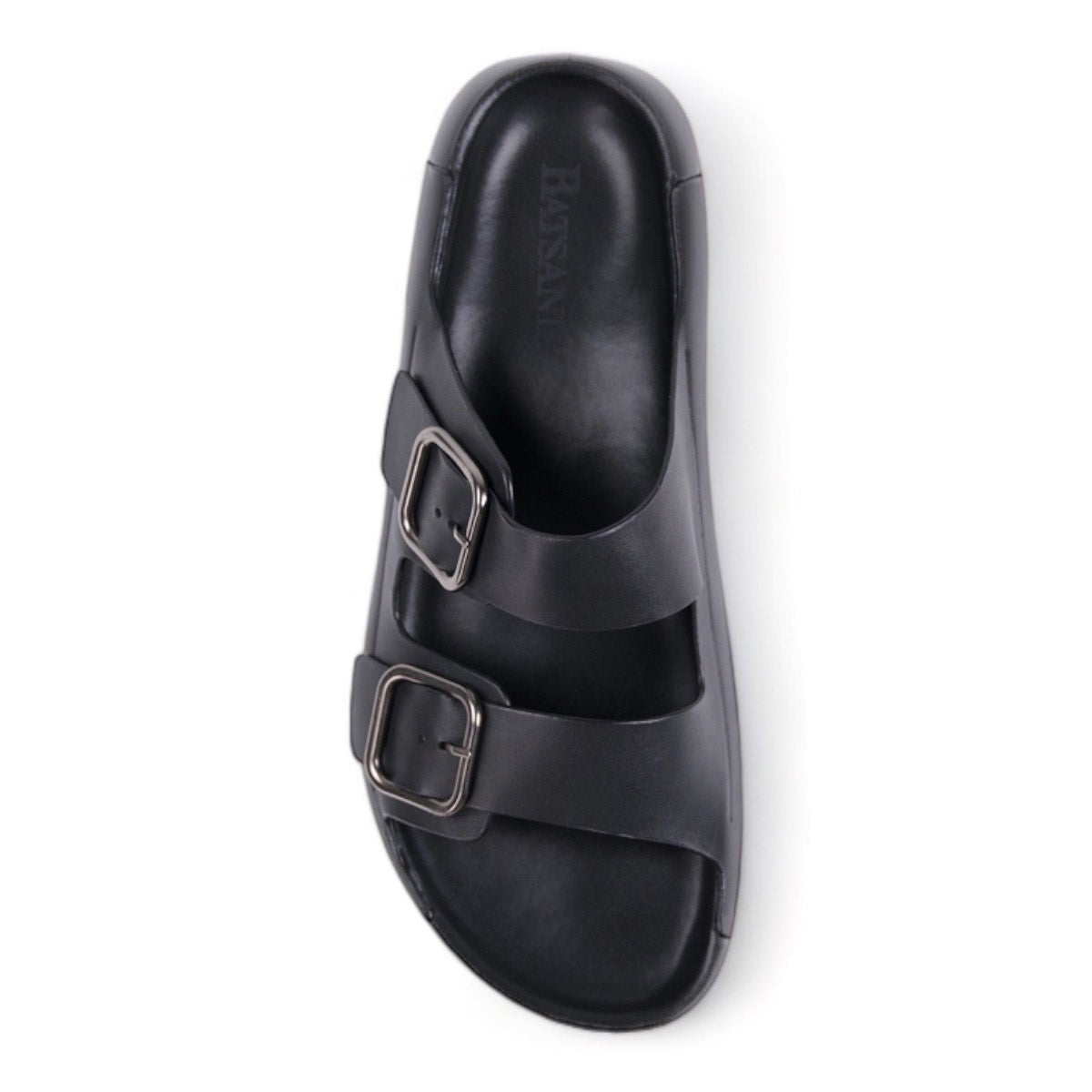 Anetos Black Leather Sandals