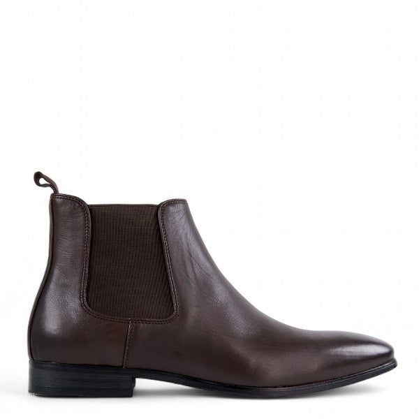 Aston Coffee/ Leather Sole Chelsea Boots