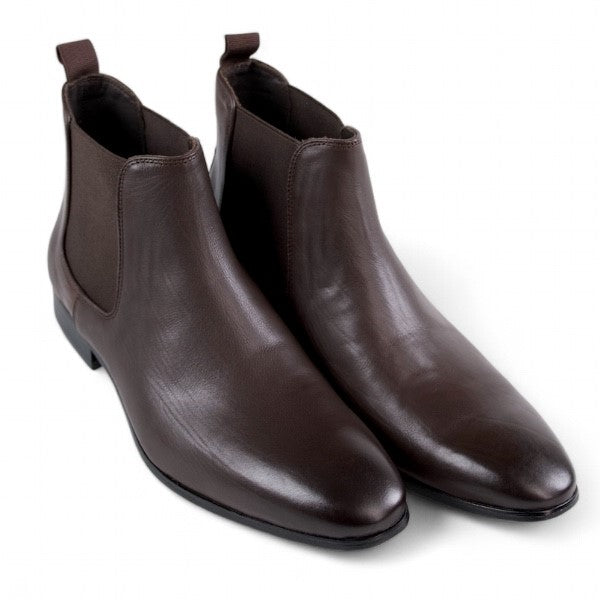 Aston Coffee/ Leather Sole Chelsea Boots
