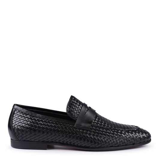 Lima Black Woven Loafers