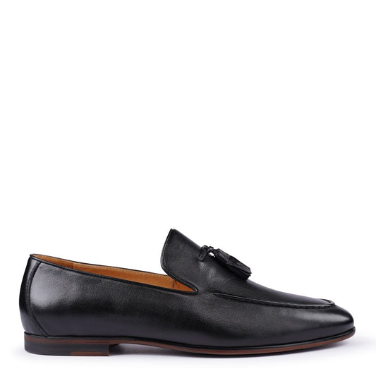 Nathan Black Milled Loafers