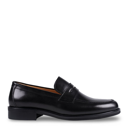 Rome Black Premium Leather Loafers