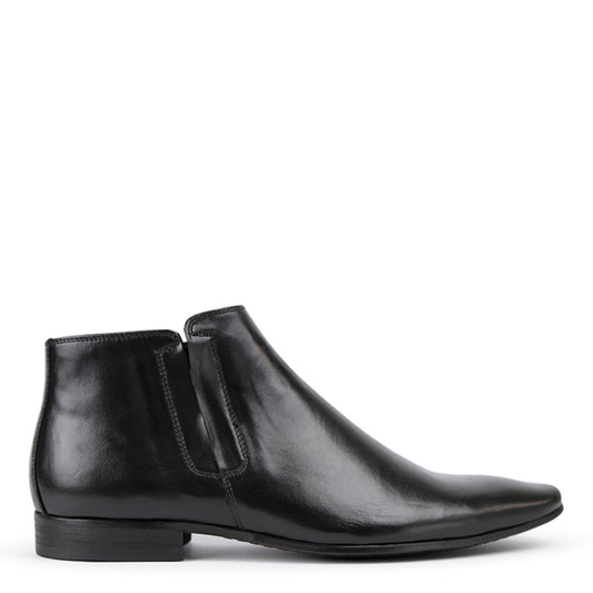 Mens Boots Batsanis Candidate Black Leather Slip On 