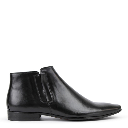 Mens Boots Batsanis Candidate Black Leather Slip On