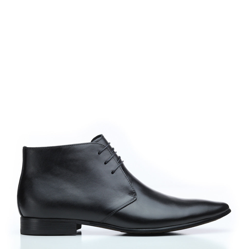 Cable Black Ankle Boots