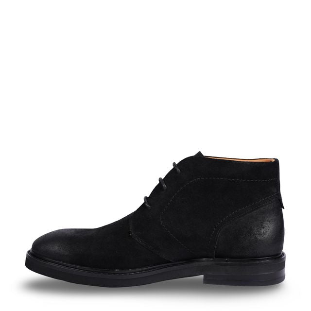 Triton Black Suede Desert Boots